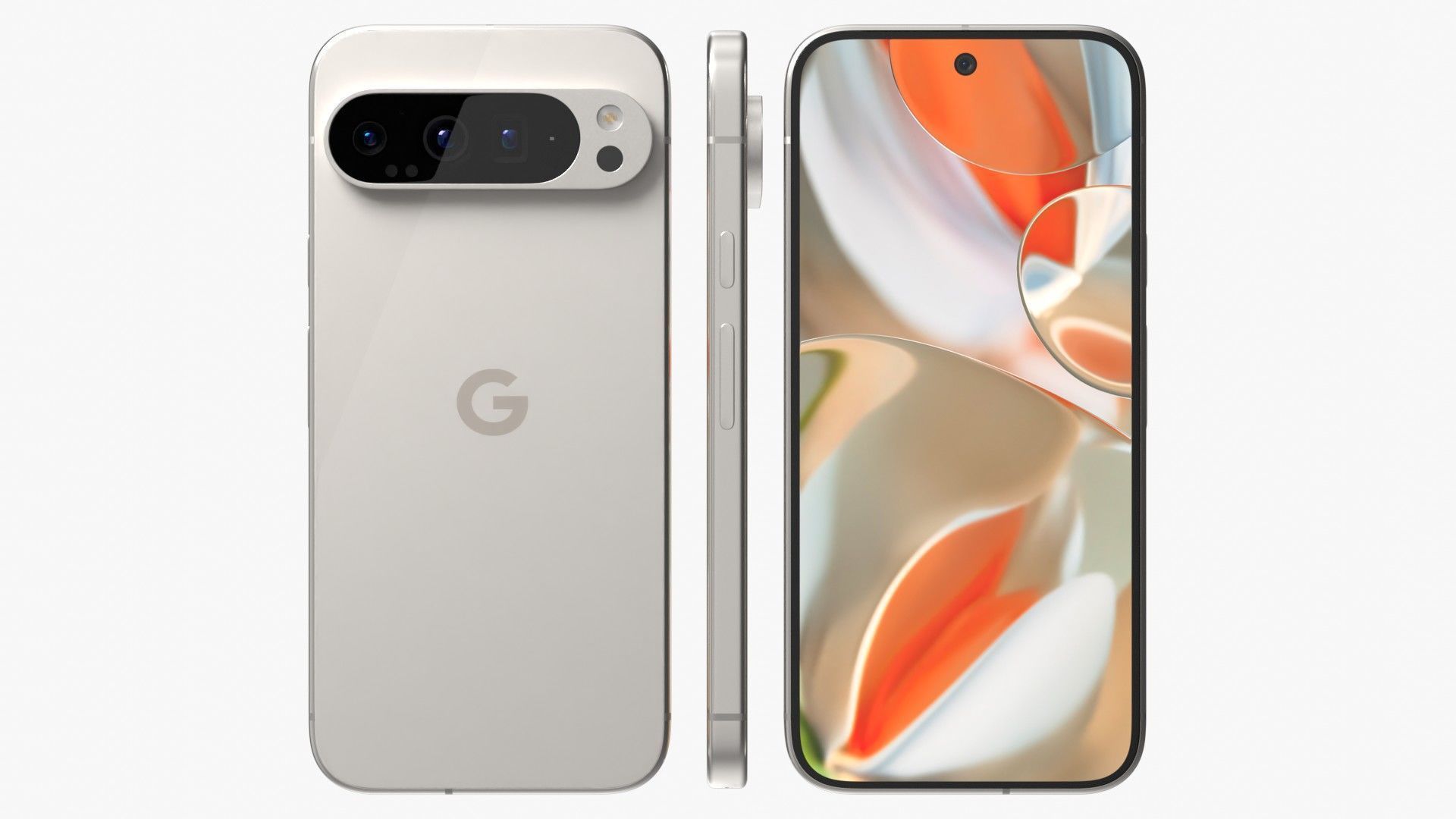 Google Pixel 9 Pro XL Porcelain Low-poly 3D model_2