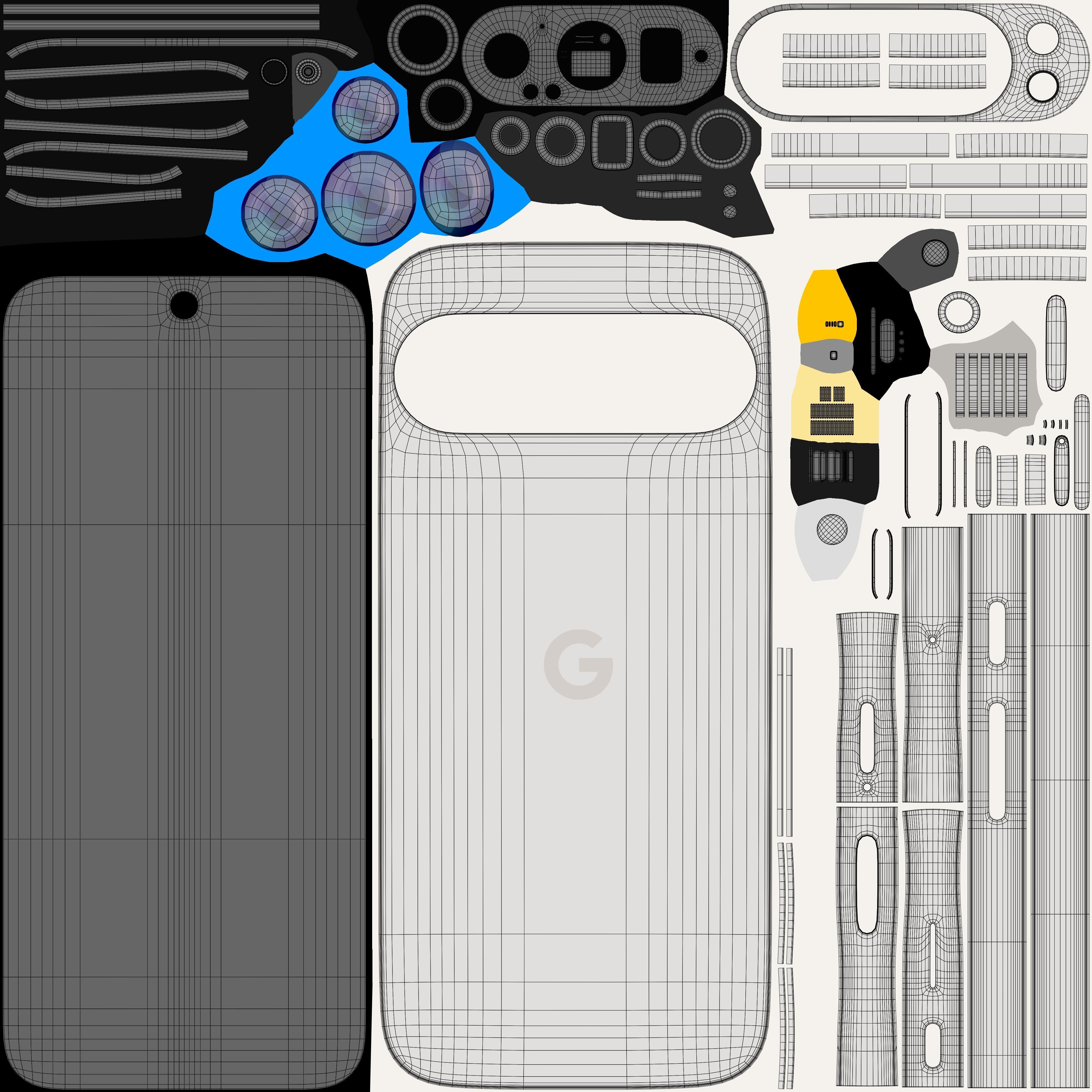 Google Pixel 9 Pro XL Porcelain Low-poly 3D model_10