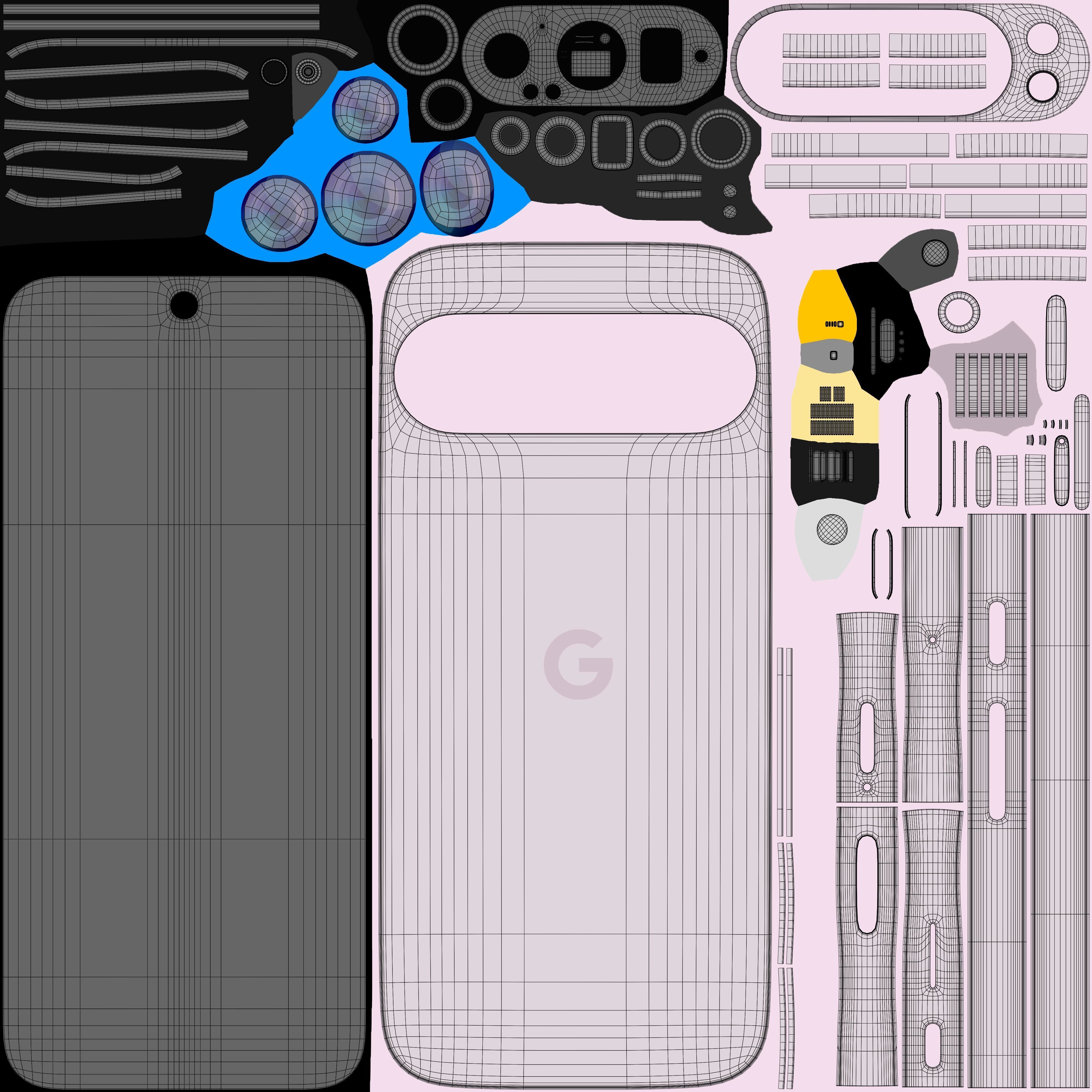 Google Pixel 9 Pro XL Rose Quartz Low-poly 3D model_10