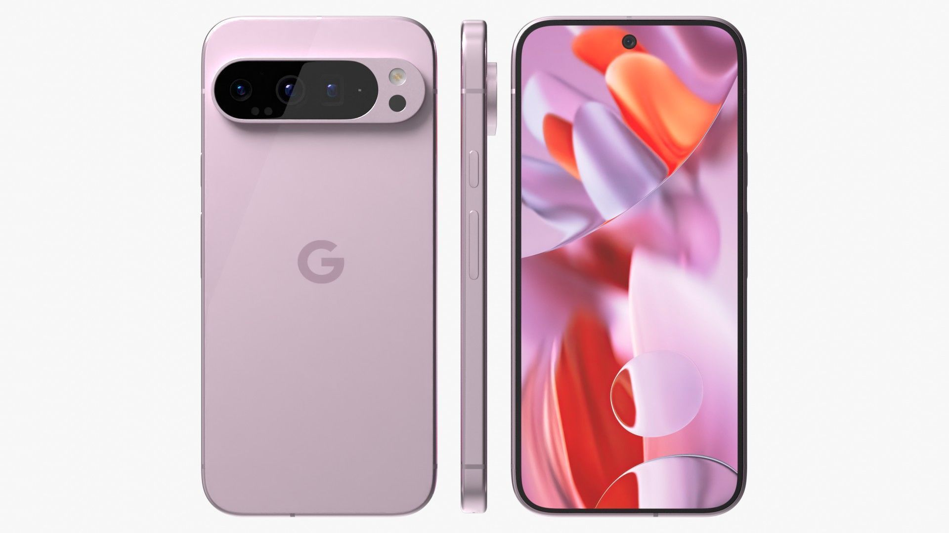 Google Pixel 9 Pro XL Rose Quartz Low-poly 3D model_2