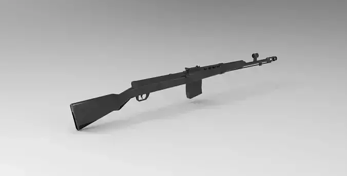 SVT 40 semi-automatic battle rifle 3D model