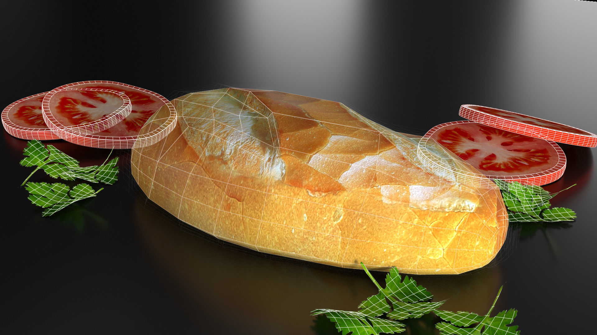 BREAD BANH MI VIETNAM Low-poly 3D model_6