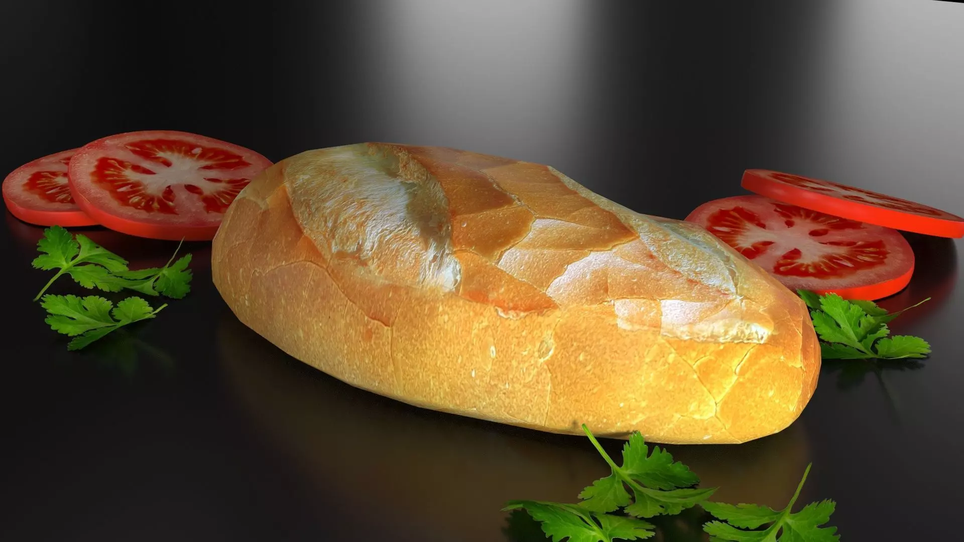 BREAD BANH MI VIETNAM Low-poly 3D model_0