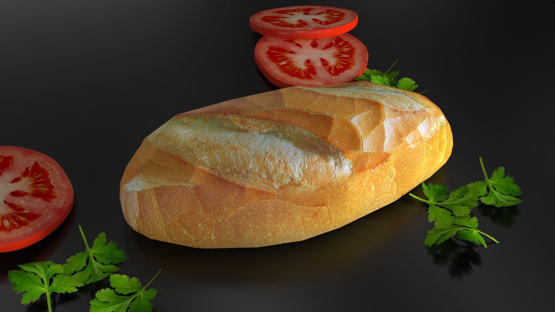 BREAD BANH MI VIETNAM Low-poly 3D model_1