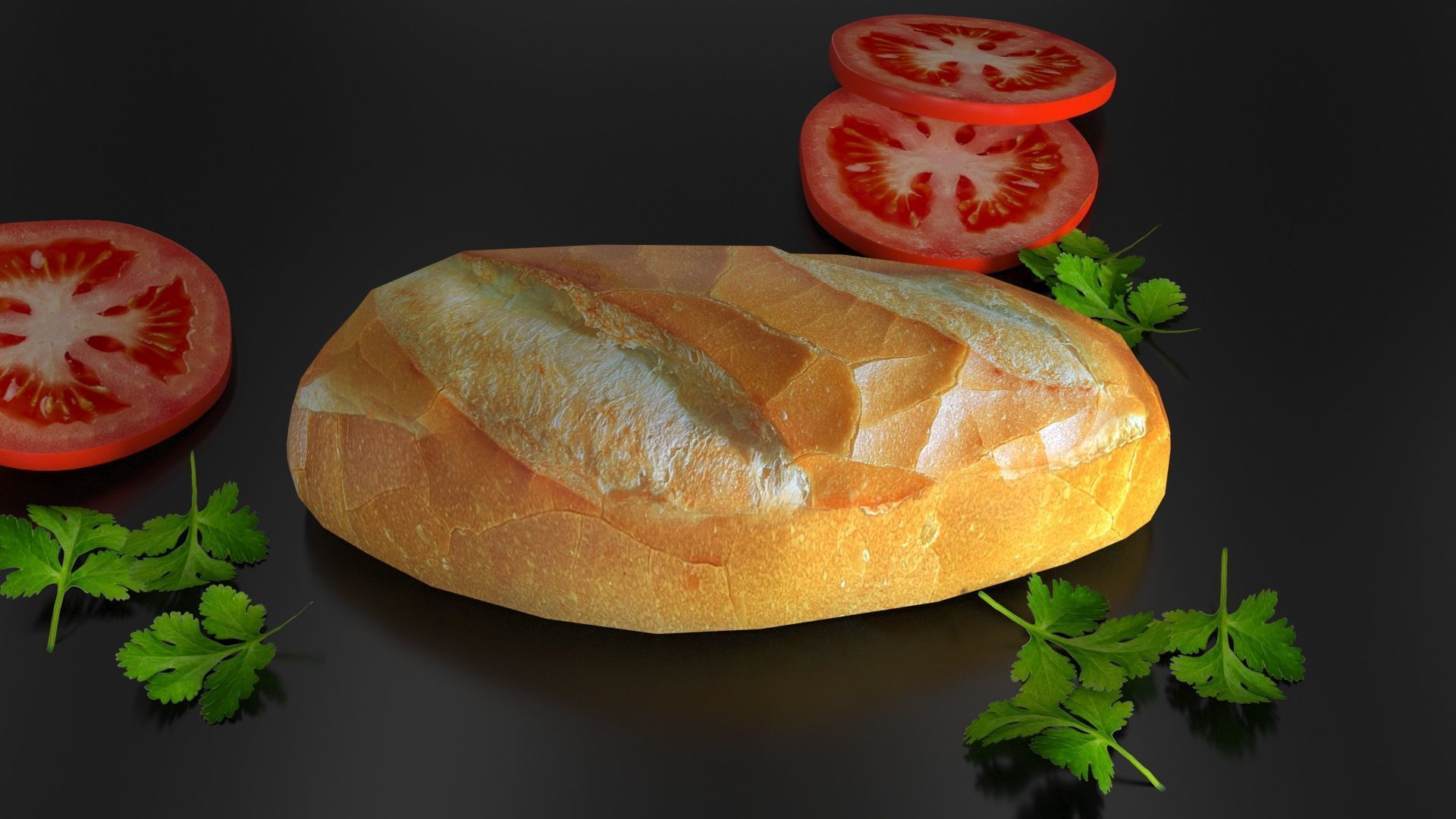 BREAD BANH MI VIETNAM Low-poly 3D model_2