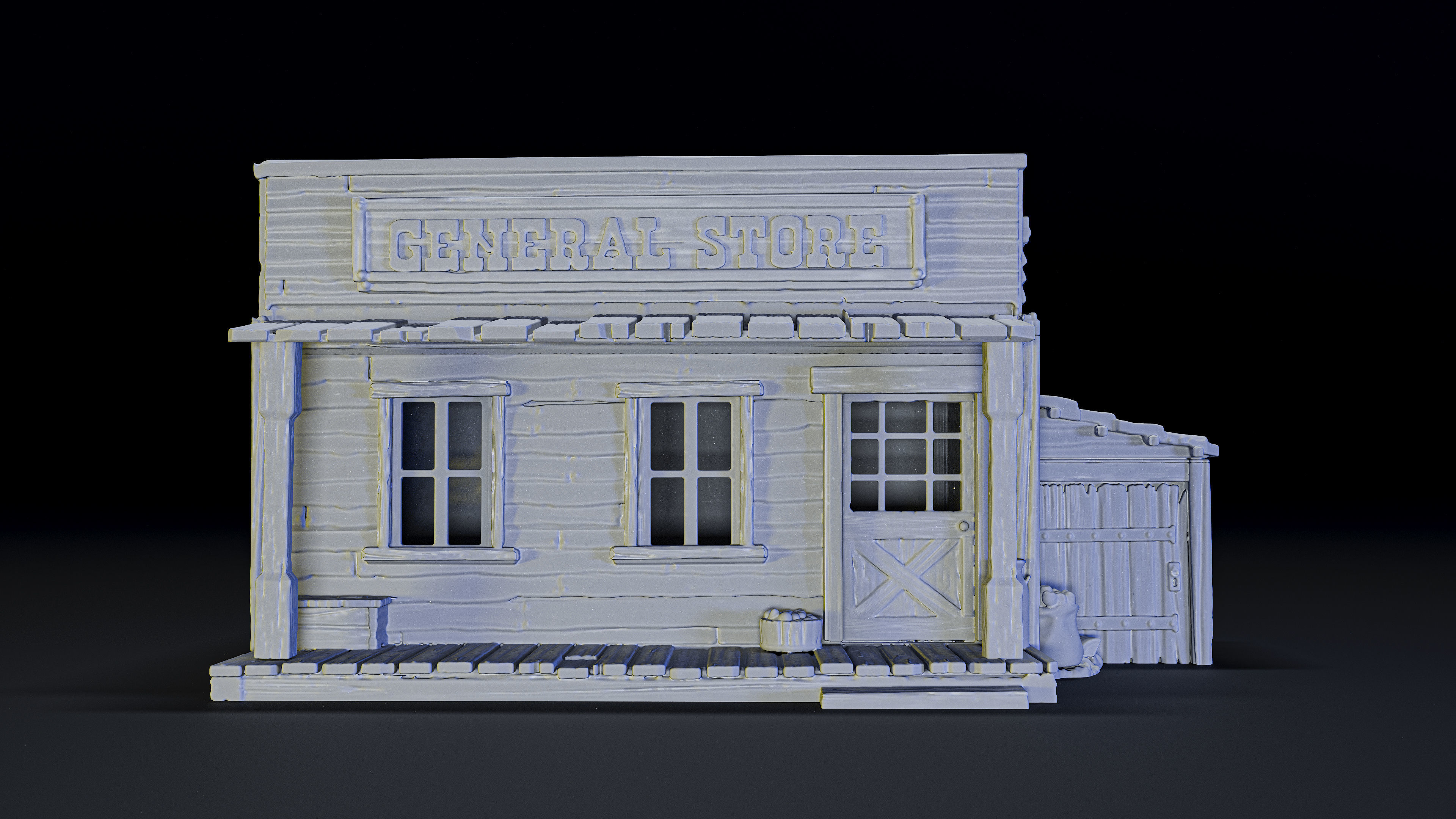 general store old west building 3D print model_1