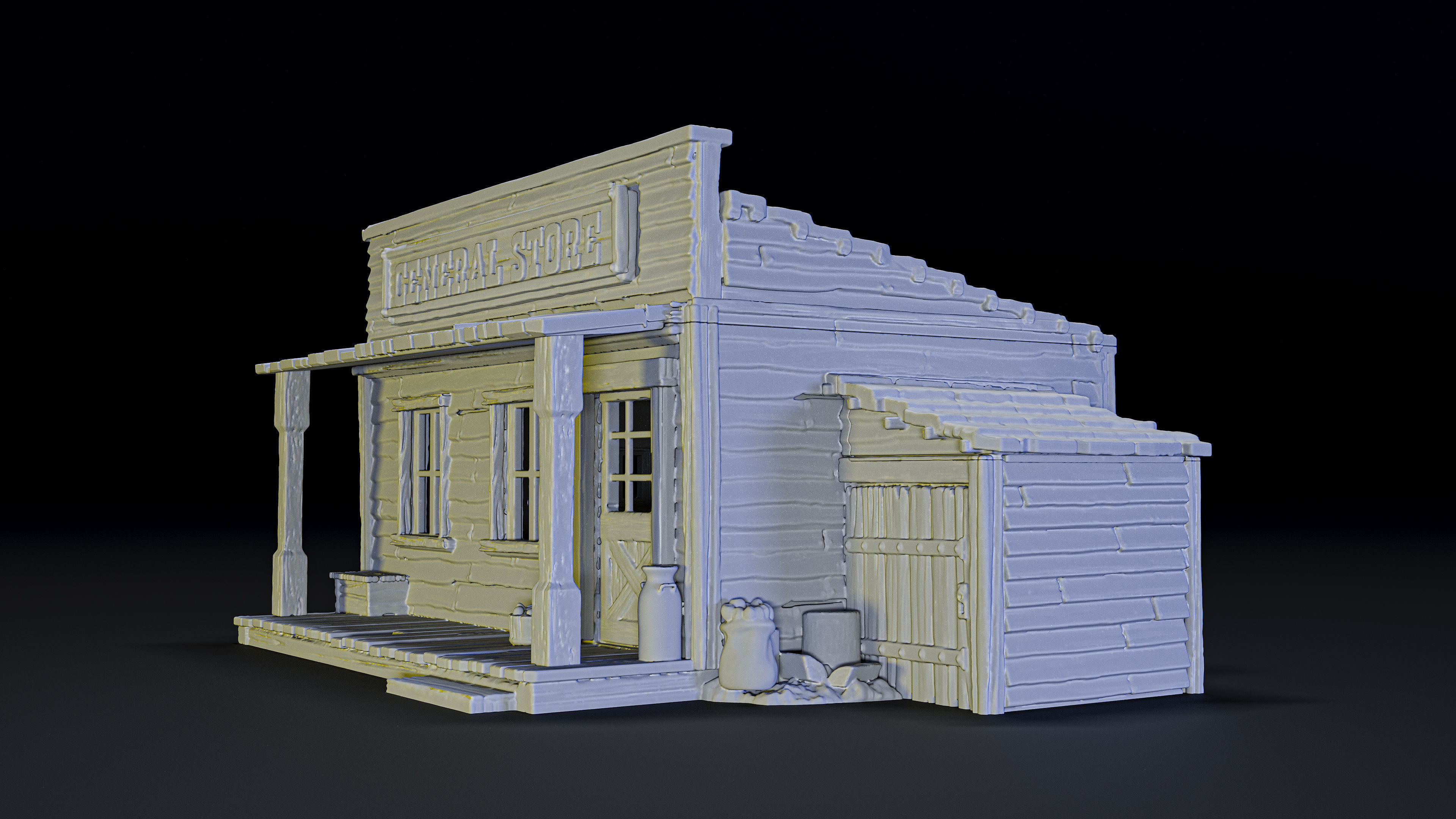 general store old west building 3D print model_2