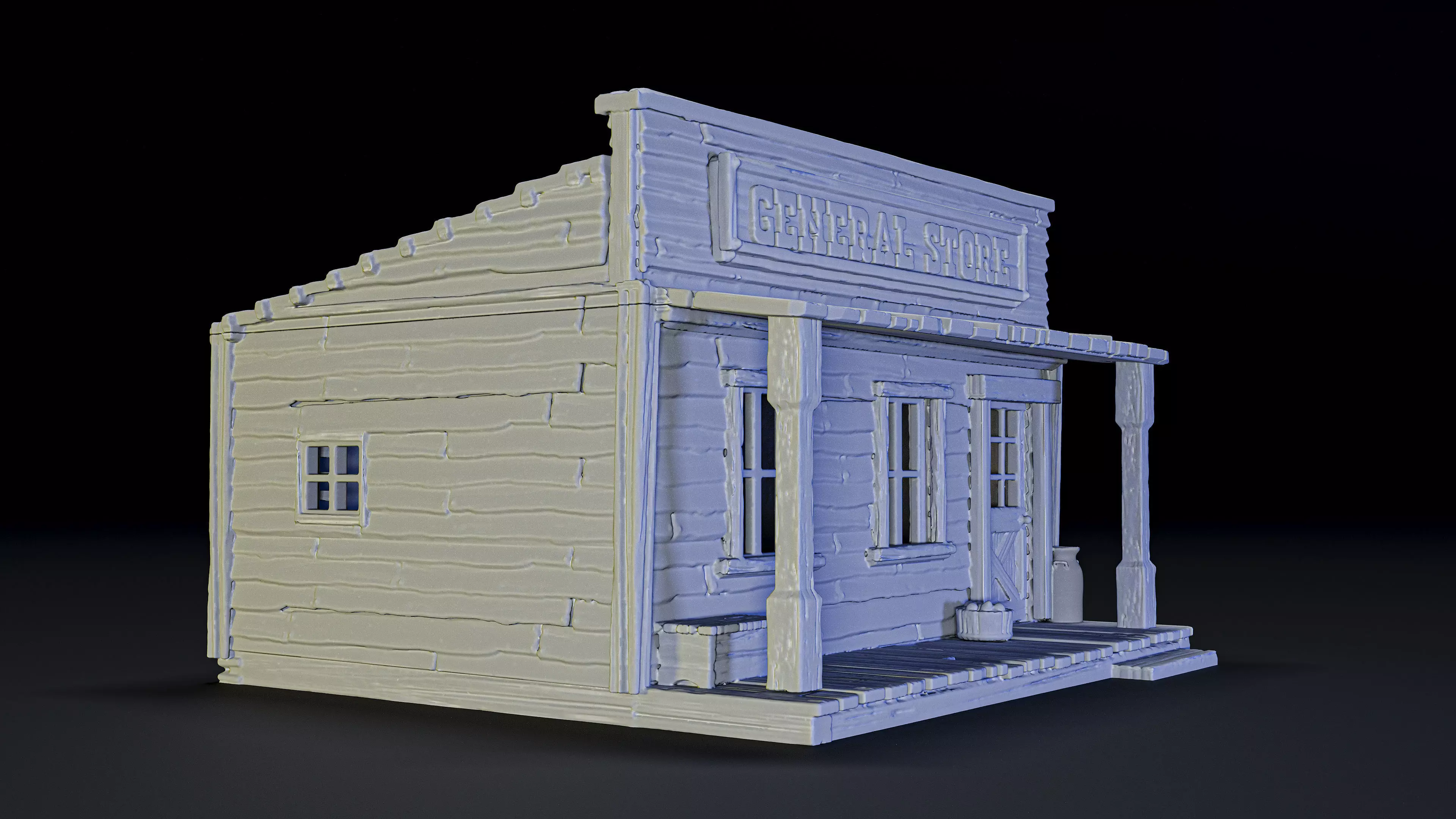 general store old west building 3D print model_0