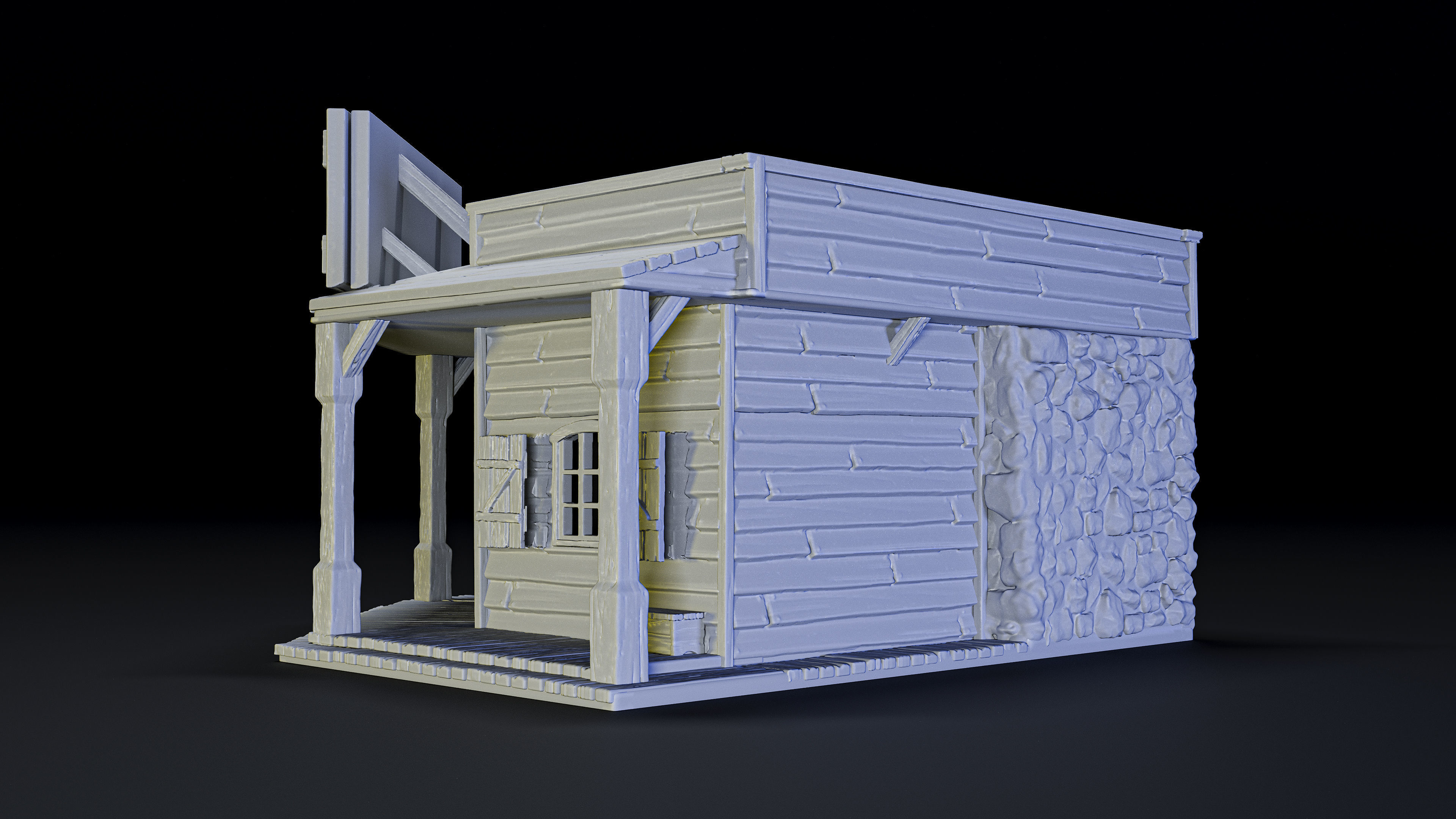 bank old west building 3D print model_1