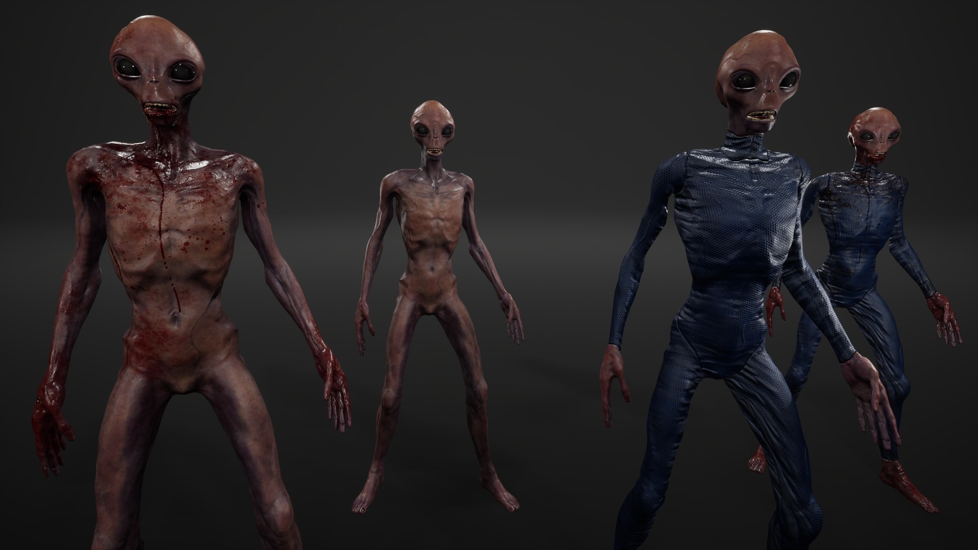 Alien 5 Man Low-poly 3D model_4
