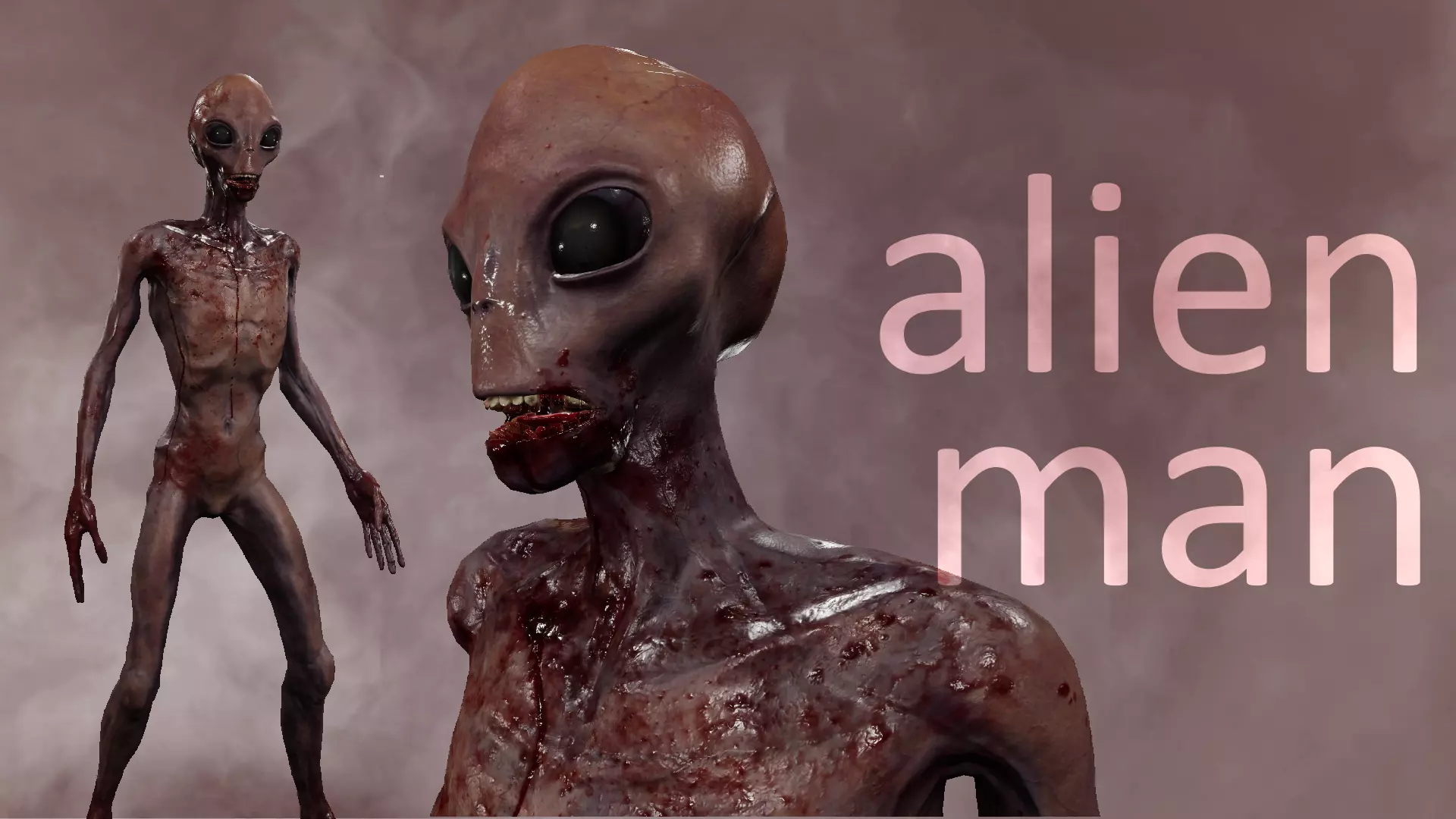 Alien 5 Man Low-poly 3D model_0