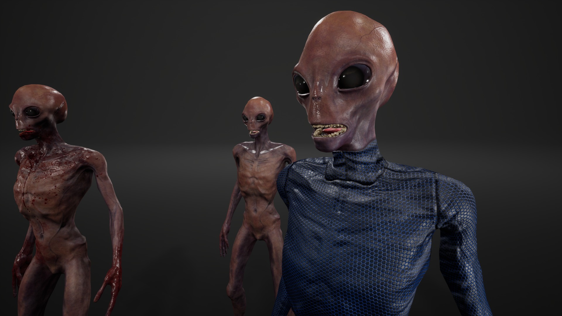 Alien 5 Man Low-poly 3D model_5