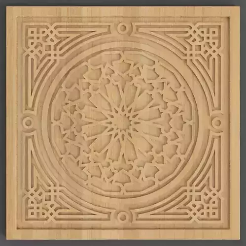 Decorative Arabic Squares coaster - table top - wall art