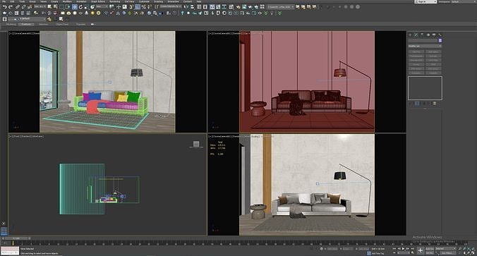 interior living room scene 42 3D model 3