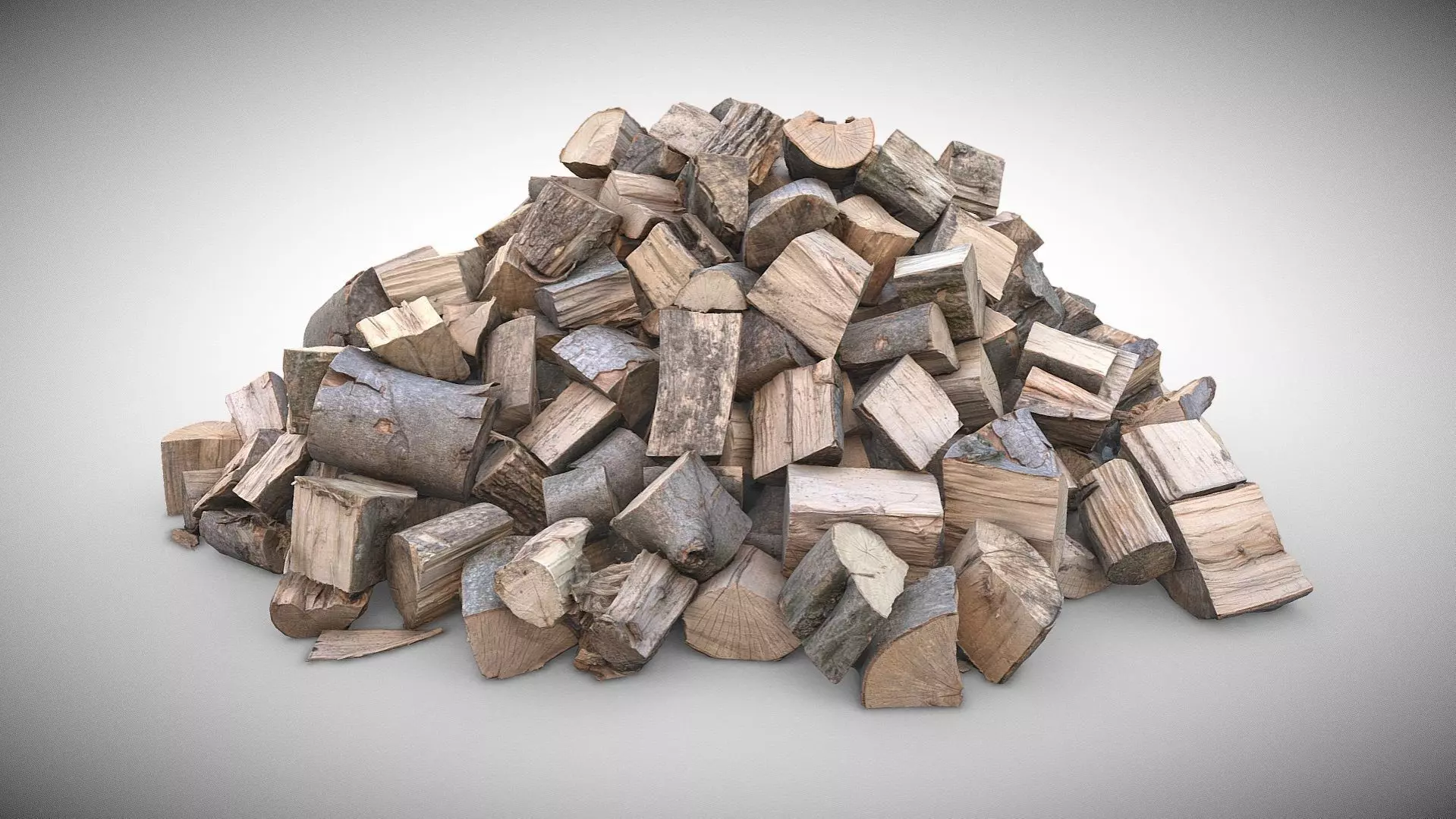 Pile of firewood - large stumps 3D model_0