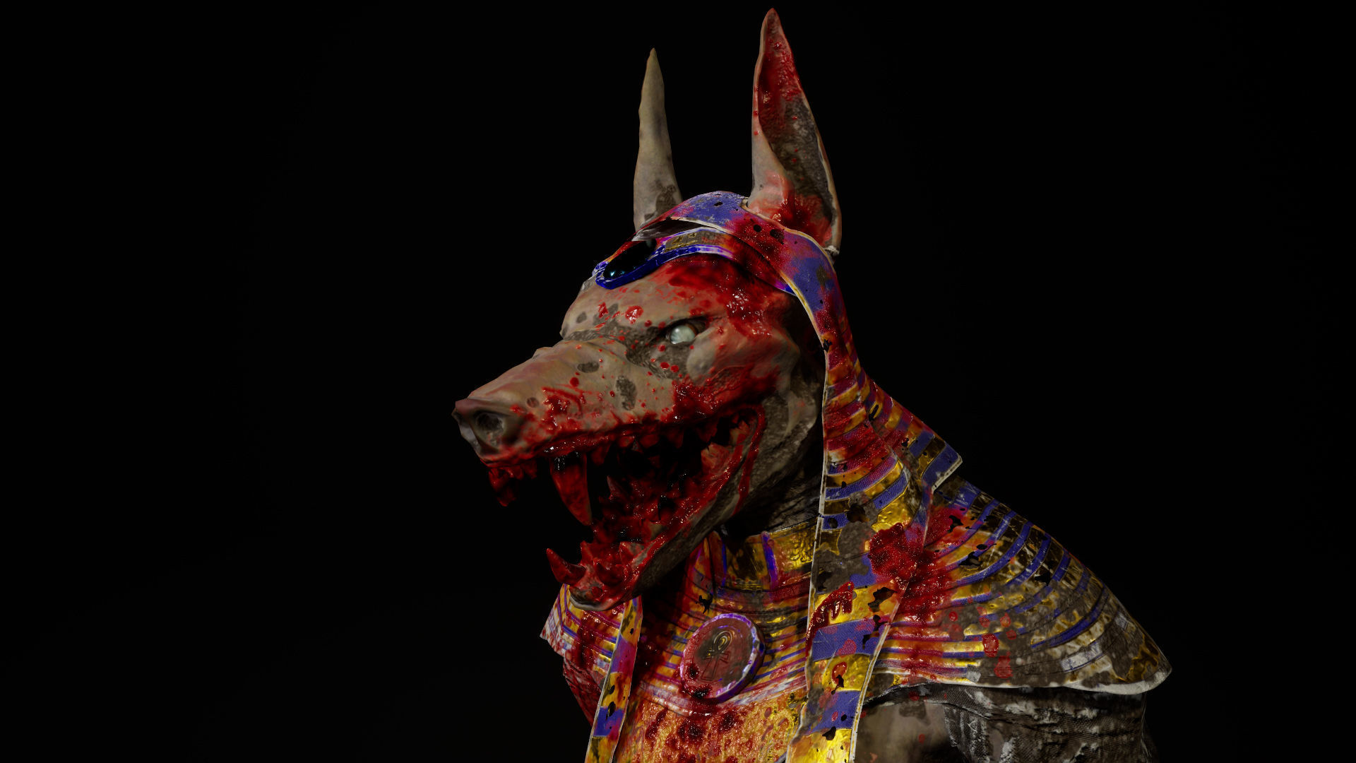 Mummy Anubis Low-poly 3D model_4