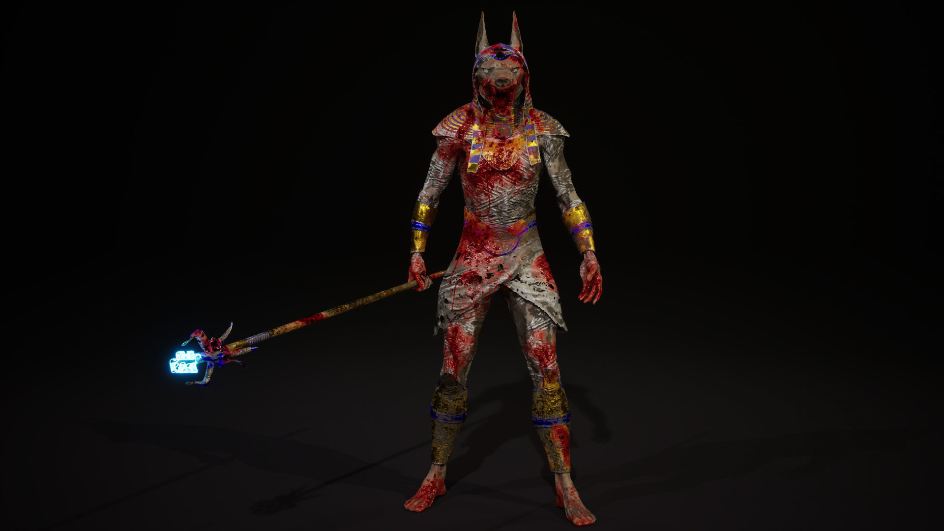 Mummy Anubis Low-poly 3D model_2