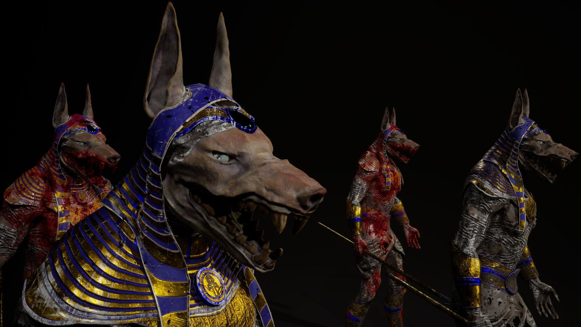 Mummy Anubis Low-poly 3D model_6