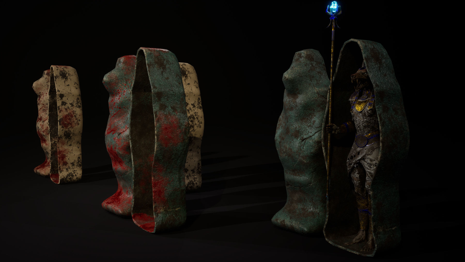 Mummy Anubis Low-poly 3D model_13