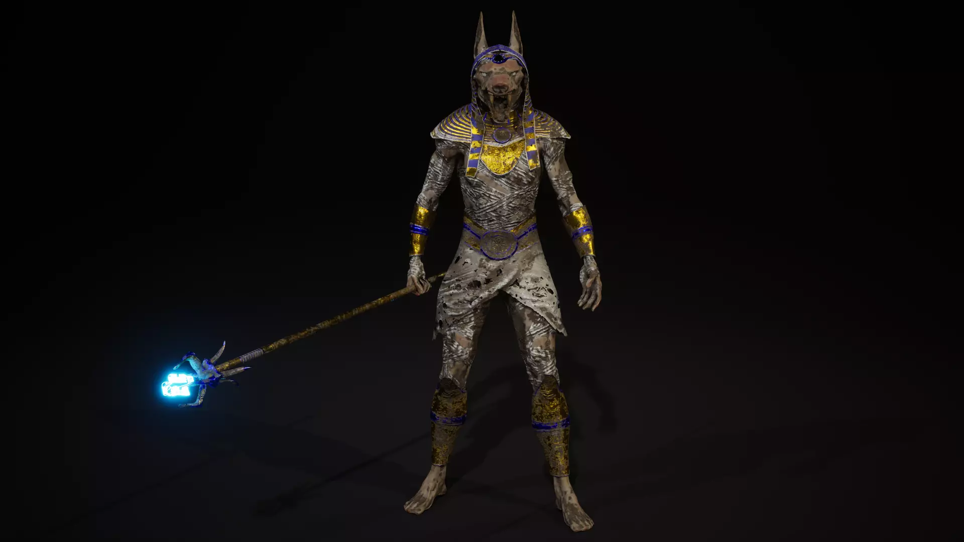 Mummy Anubis Low-poly 3D model_0