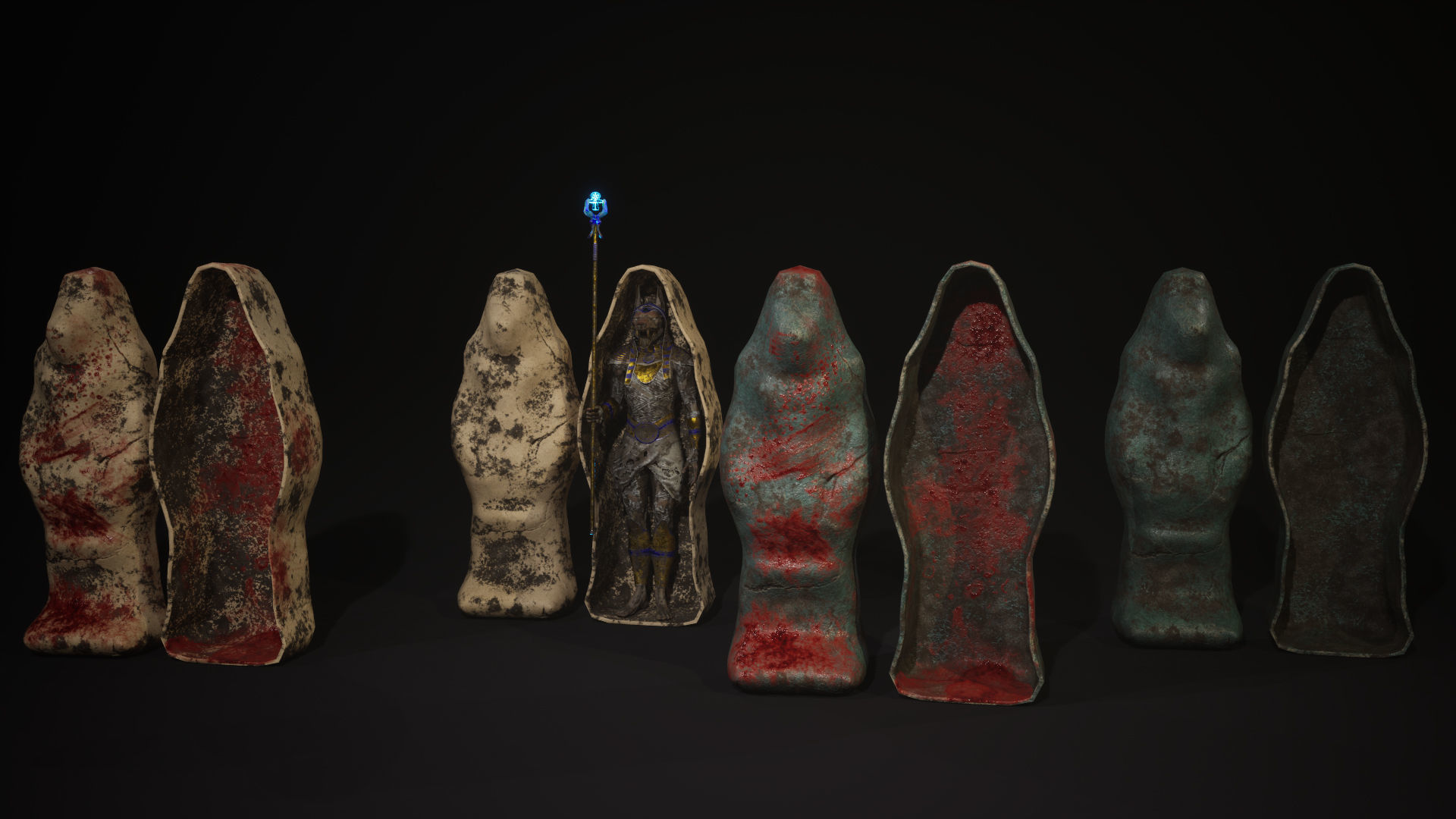 Mummy Anubis Low-poly 3D model_12