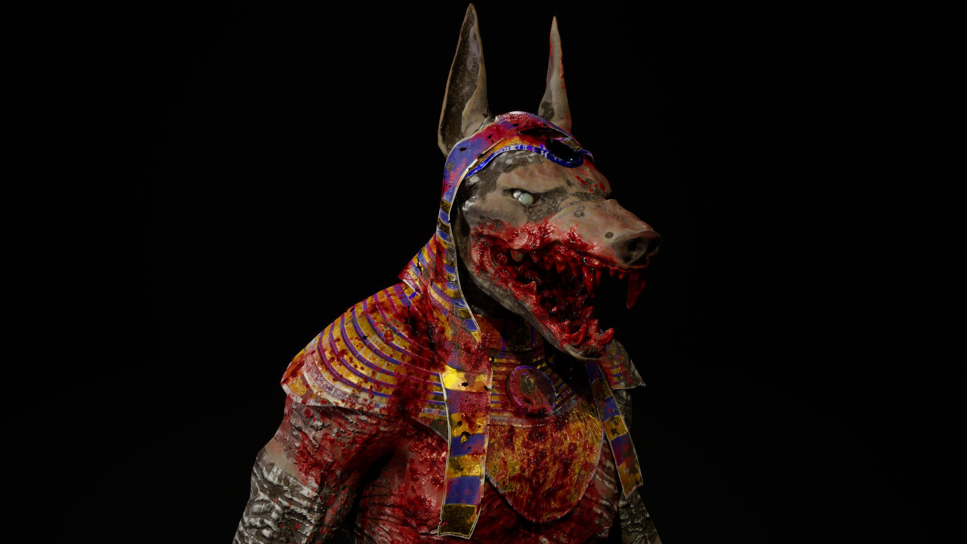 Mummy Anubis Low-poly 3D model_9