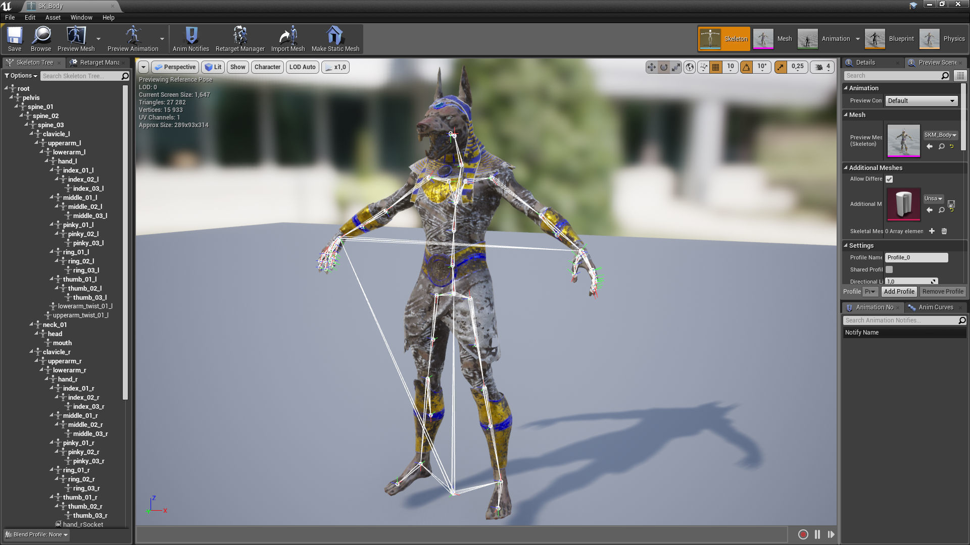 Mummy Anubis Low-poly 3D model_24
