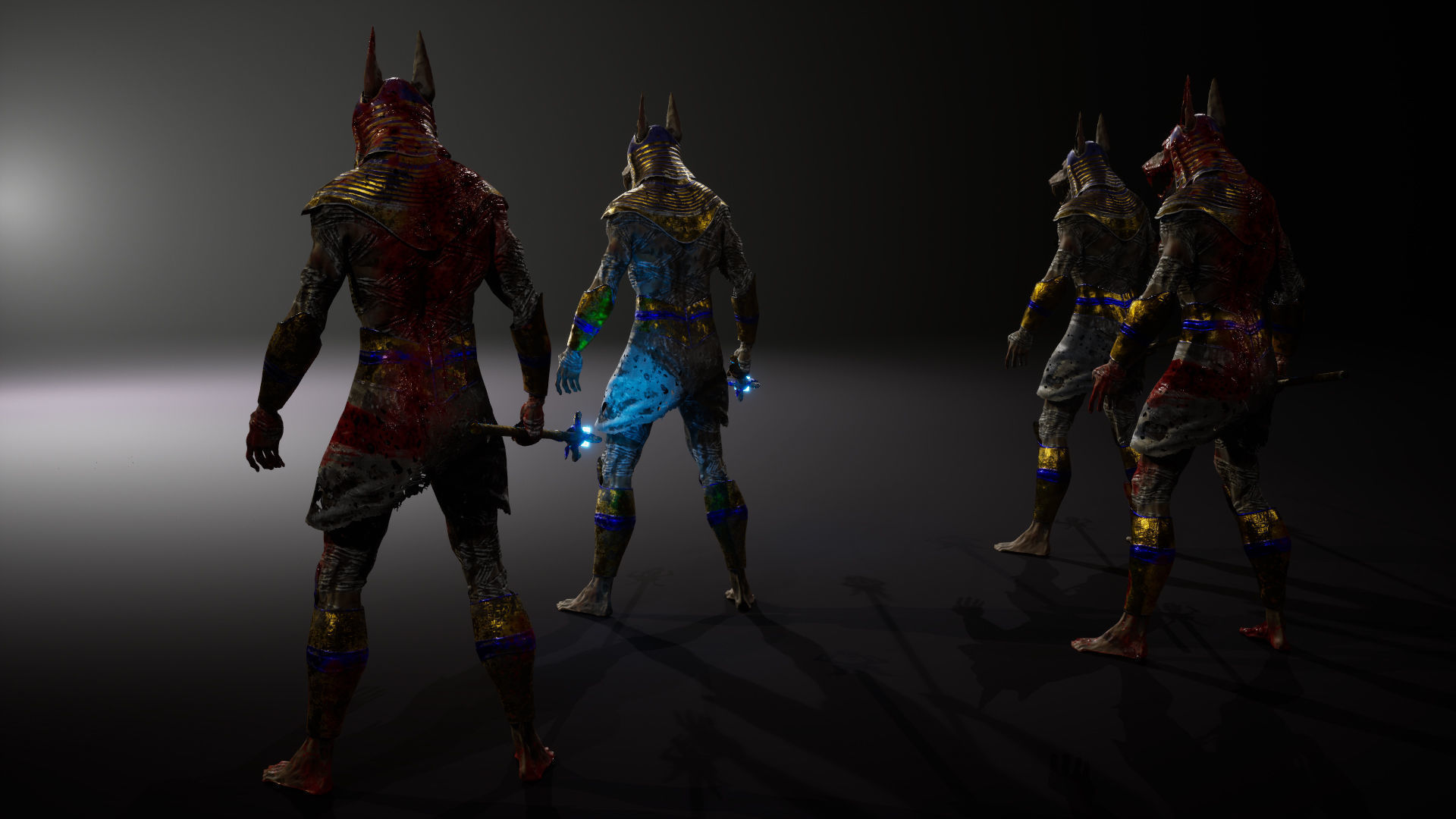 Mummy Anubis Low-poly 3D model_14