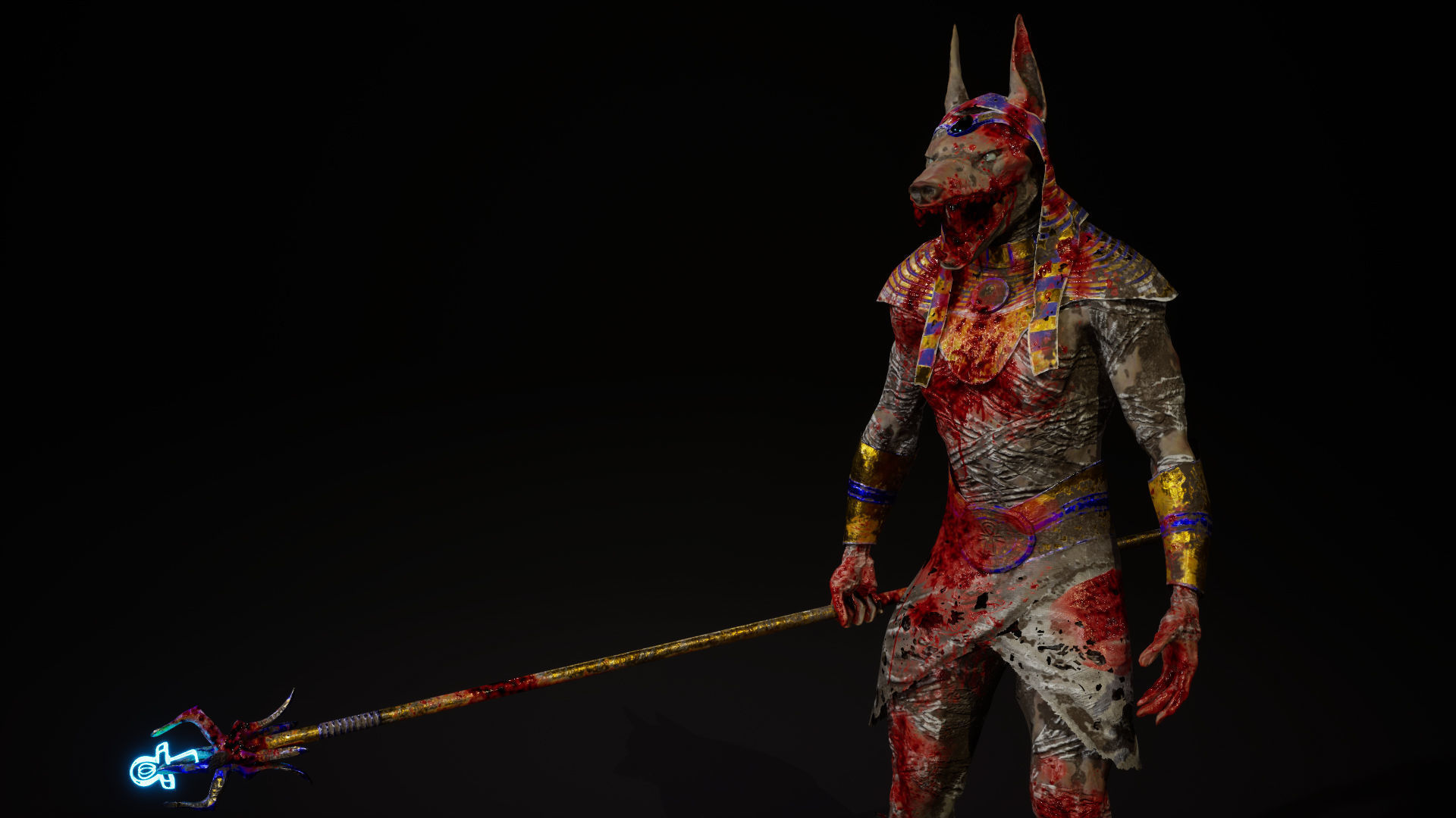 Mummy Anubis Low-poly 3D model_3