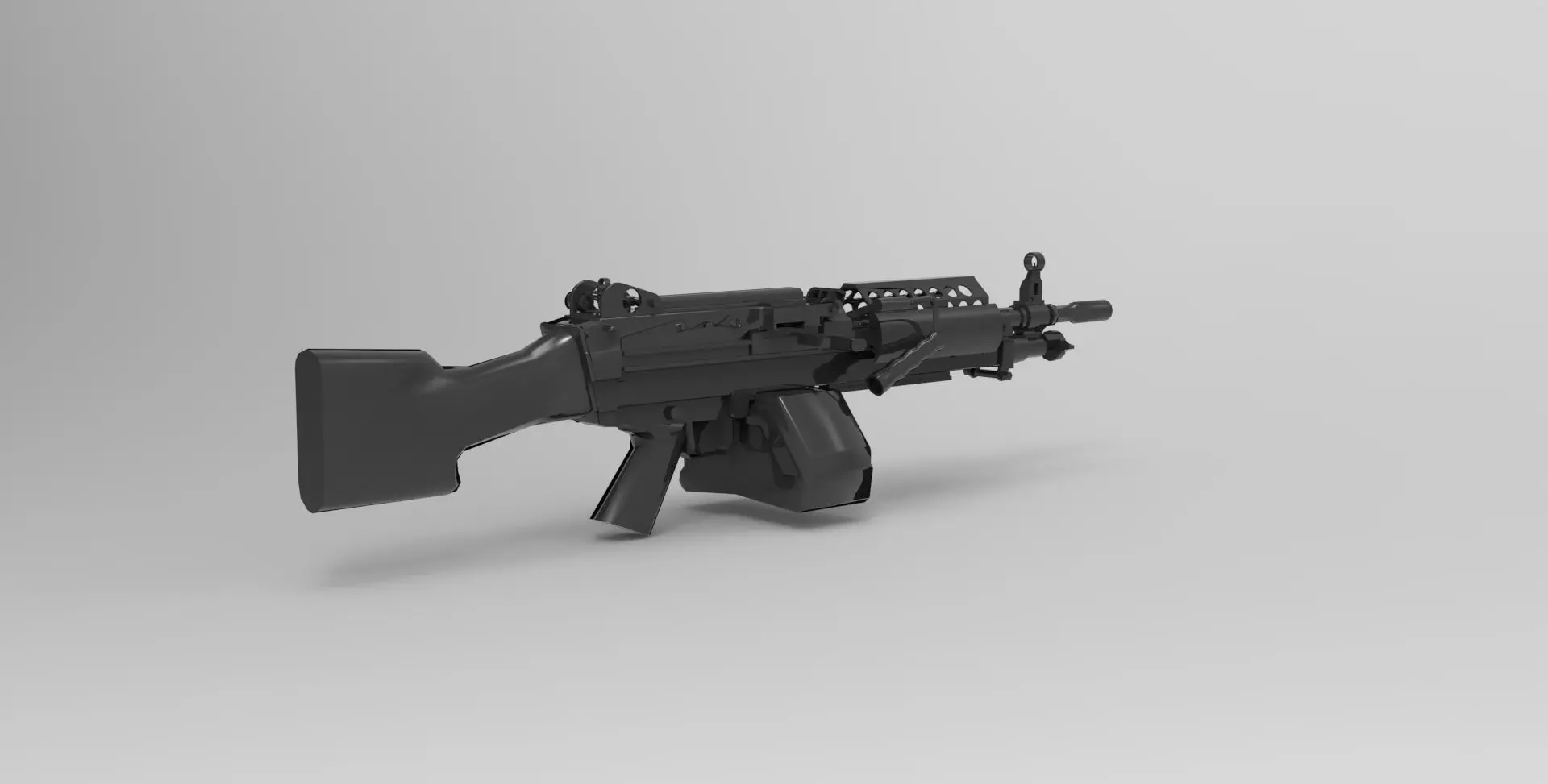 M249 light machine gun 3D model_0