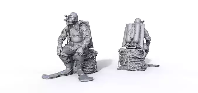 Figur Taucher Diver Figurines Schiffsmodell Diorama