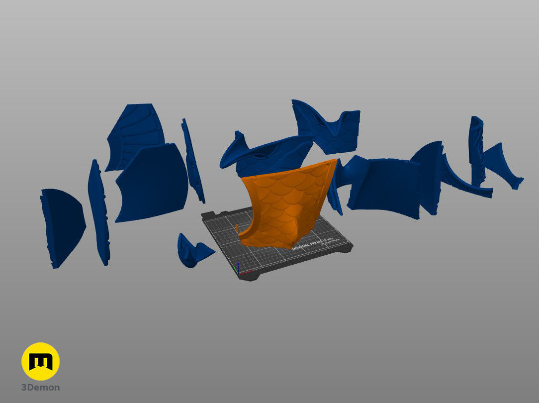  Horse Head Dragon Armor Rings of Power 3D print model_5