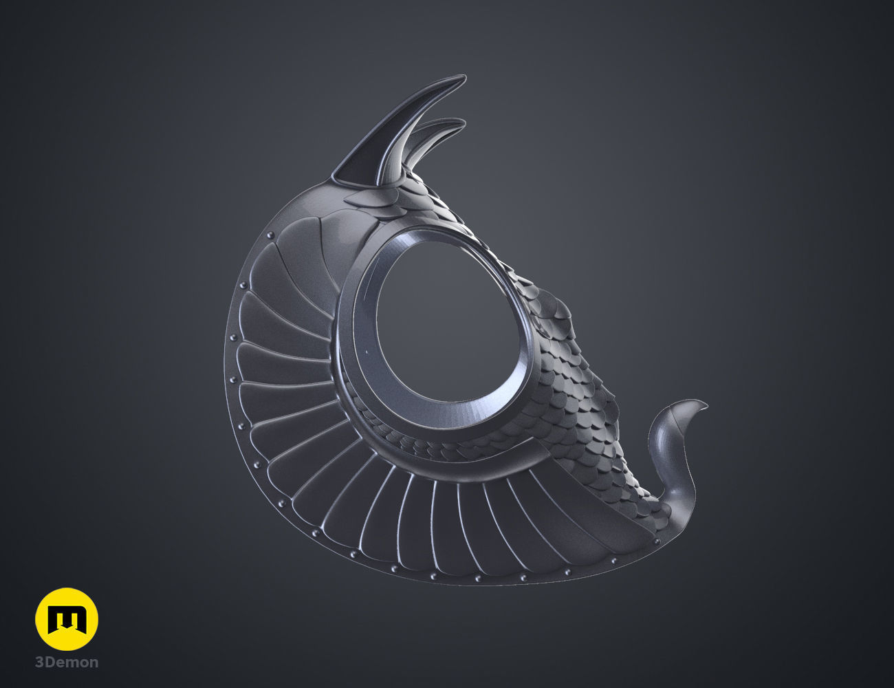  Horse Head Dragon Armor Rings of Power 3D print model_11