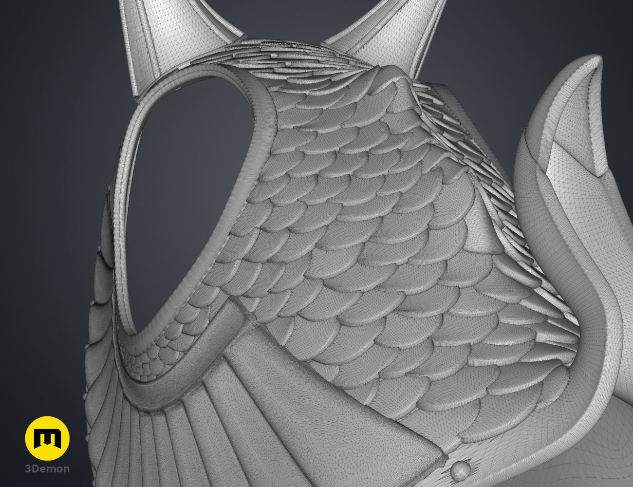  Horse Head Dragon Armor Rings of Power 3D print model_14