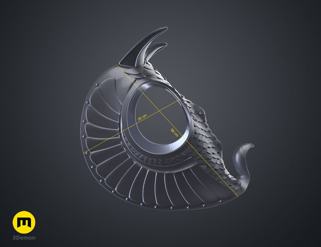  Horse Head Dragon Armor Rings of Power 3D print model_3