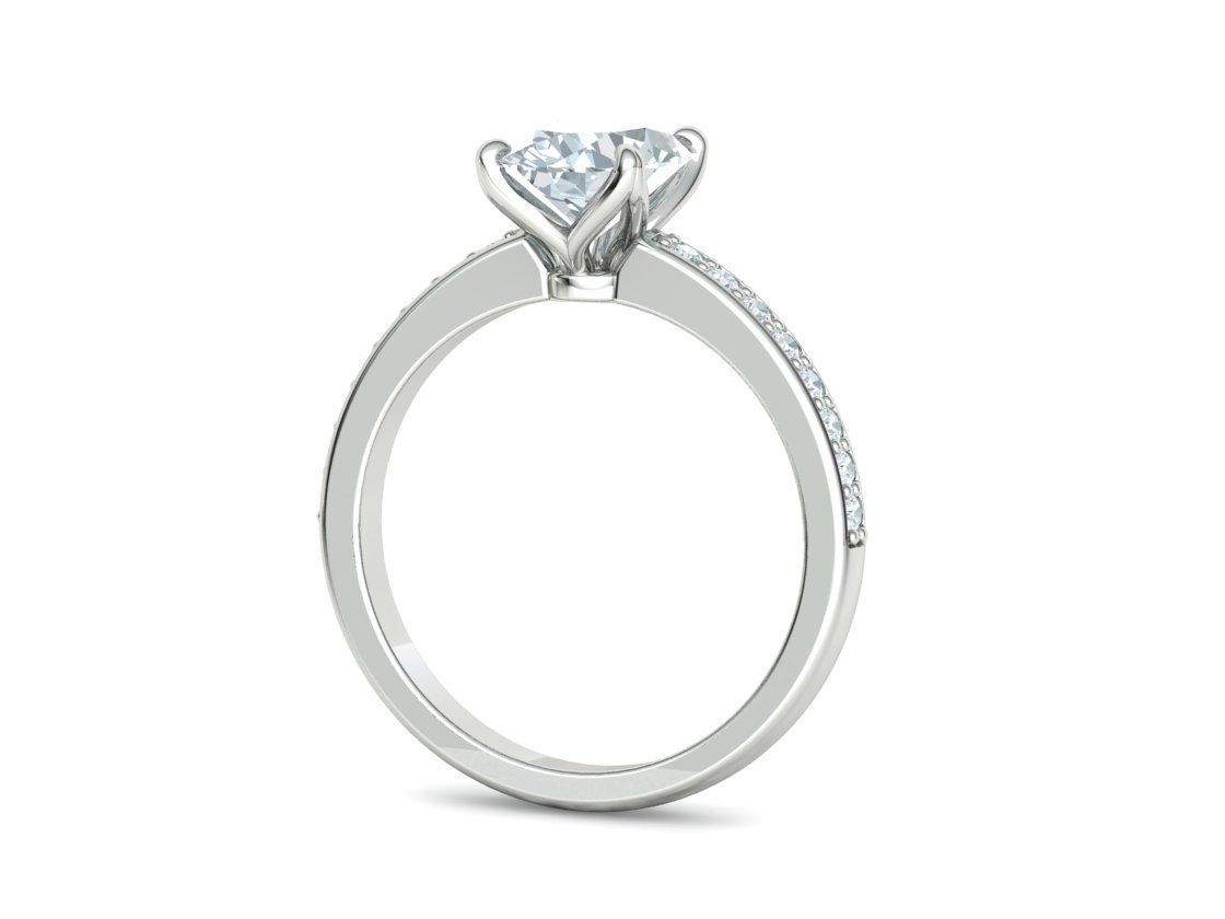 9x7 Oval Stone Engagement Solitaire Ring 4claw setting 3Dmodel 3D print model_24