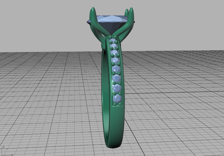 9x7 Oval Stone Engagement Solitaire Ring 4claw setting 3Dmodel 3D print model_40