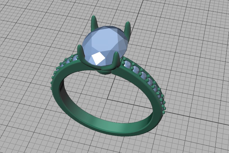 9x7 Oval Stone Engagement Solitaire Ring 4claw setting 3Dmodel 3D print model_42