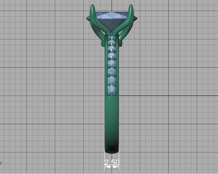 9x7 Oval Stone Engagement Solitaire Ring 4claw setting 3Dmodel 3D print model_41