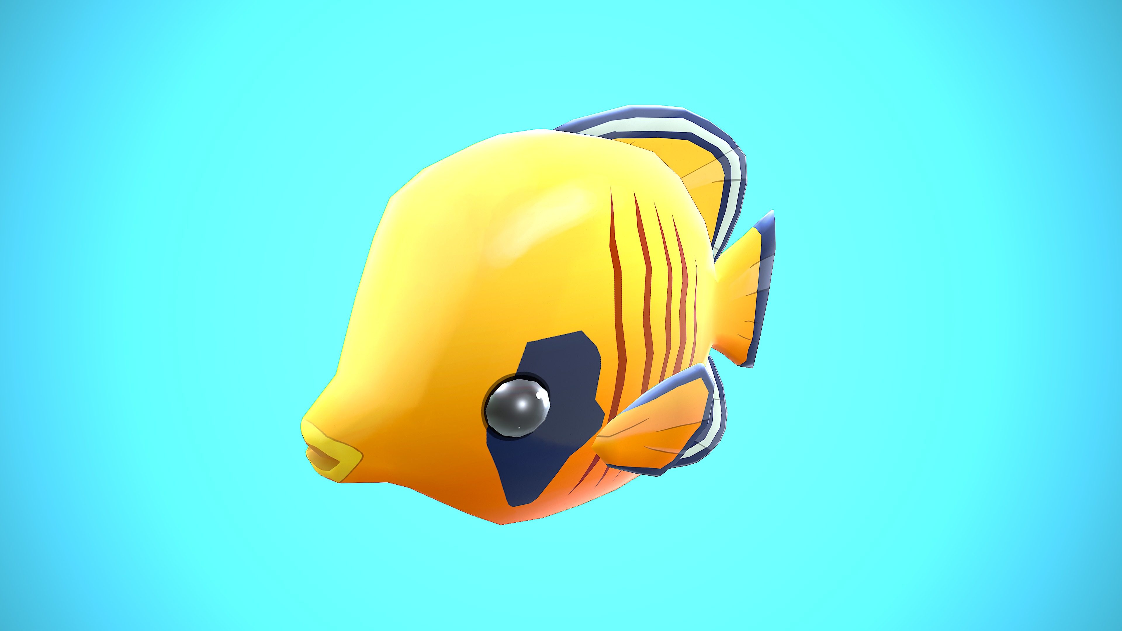 FISH 01 CARTOON STYLIZED Low-poly 3D model_7