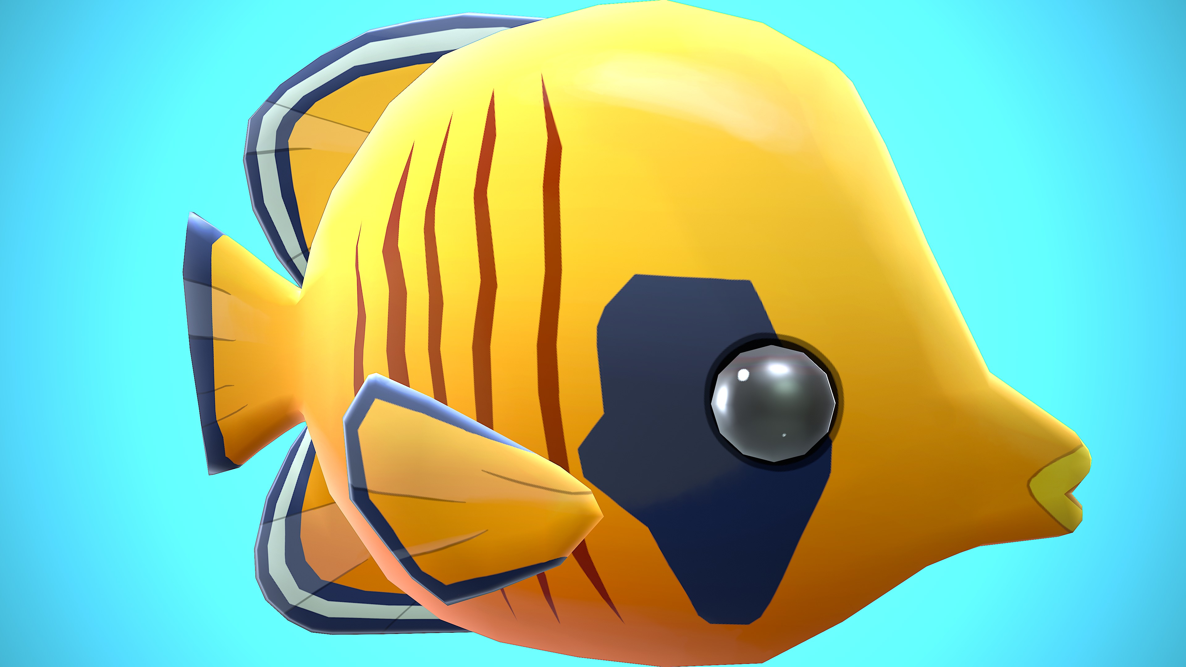 FISH 01 CARTOON STYLIZED Low-poly 3D model_16