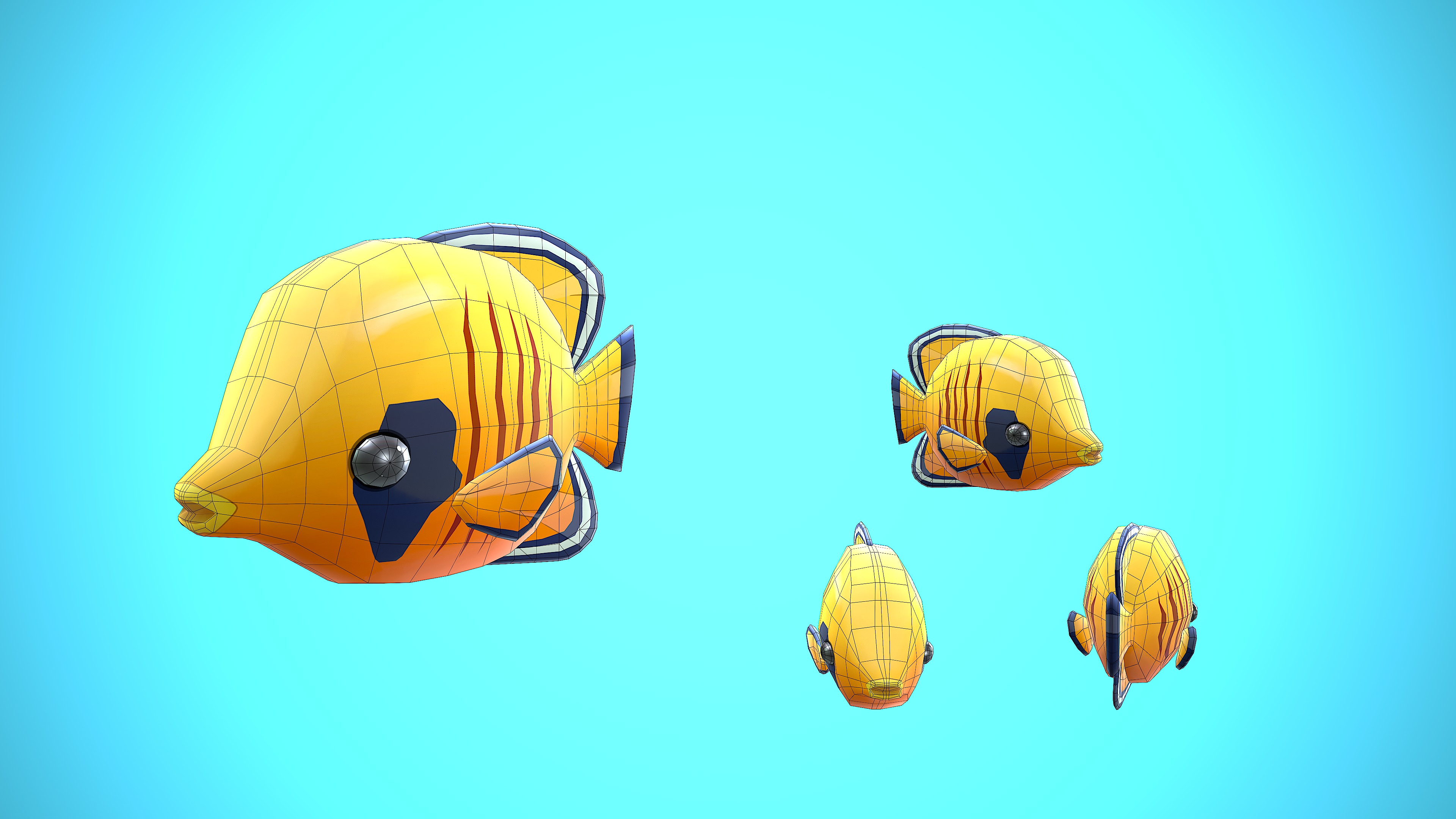 FISH 01 CARTOON STYLIZED Low-poly 3D model_4