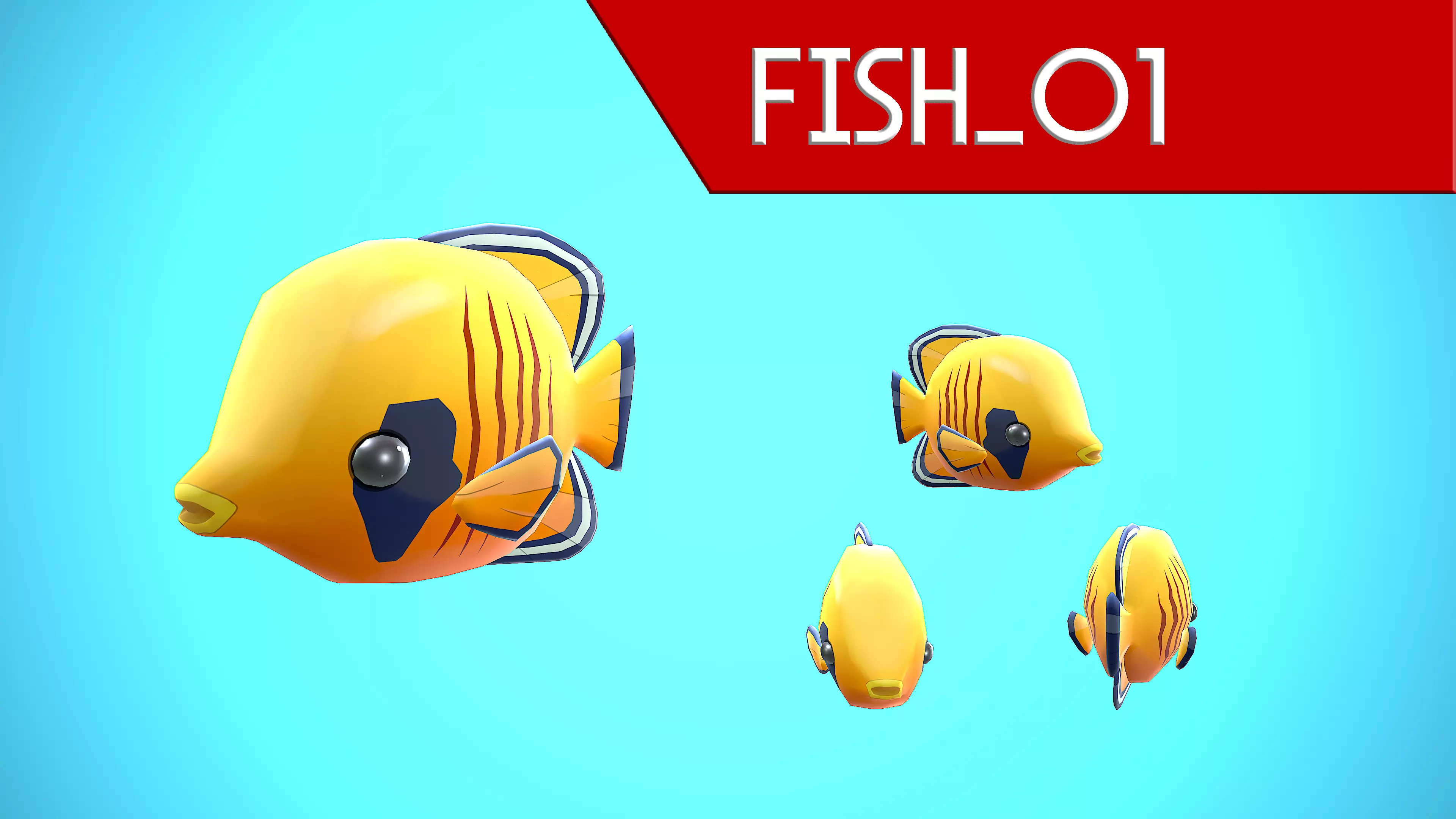 FISH 01 CARTOON STYLIZED Low-poly 3D model_0