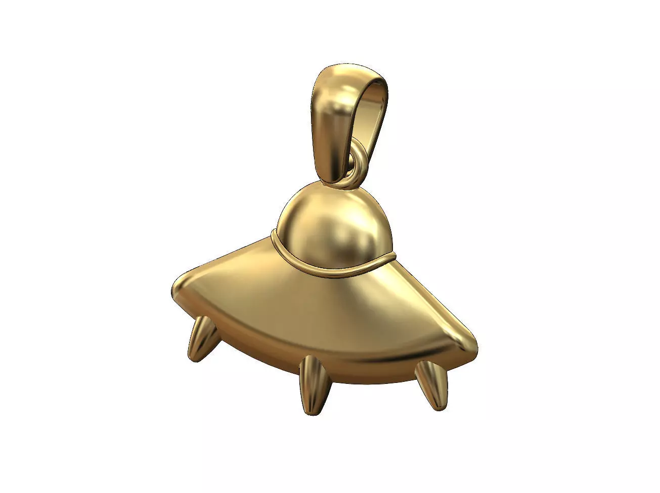 UFO alien extraterrestrial ET saucer pendant charm with bail 3D print model