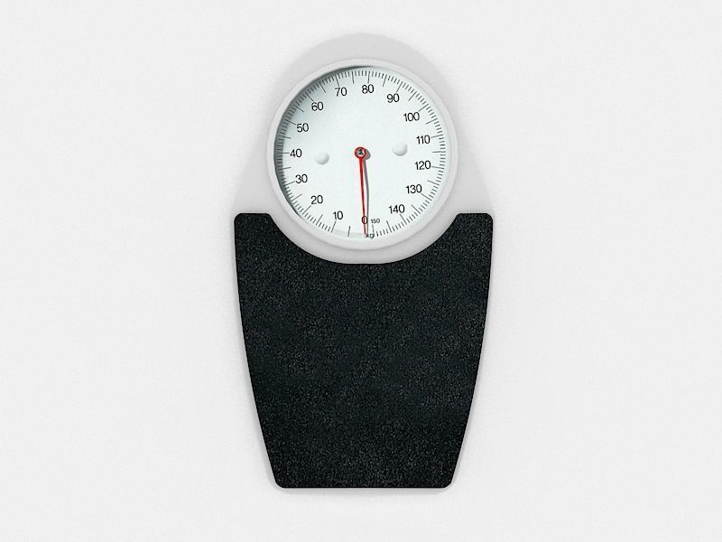 Analog Body Weight Scale 3D model_2