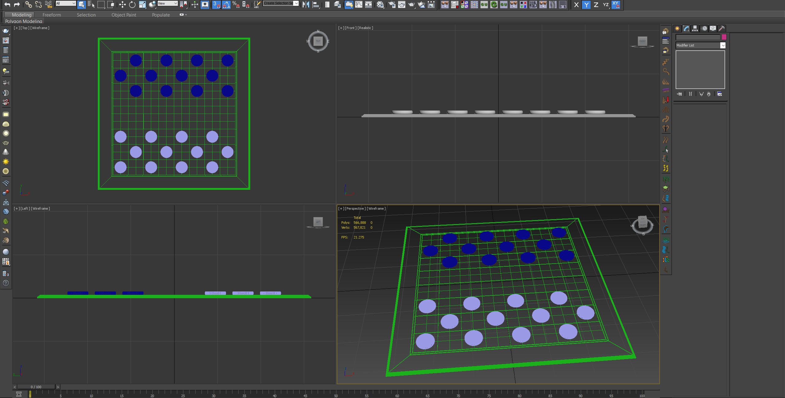 Checkers Board and Counters -- built to scale 3D model_4
