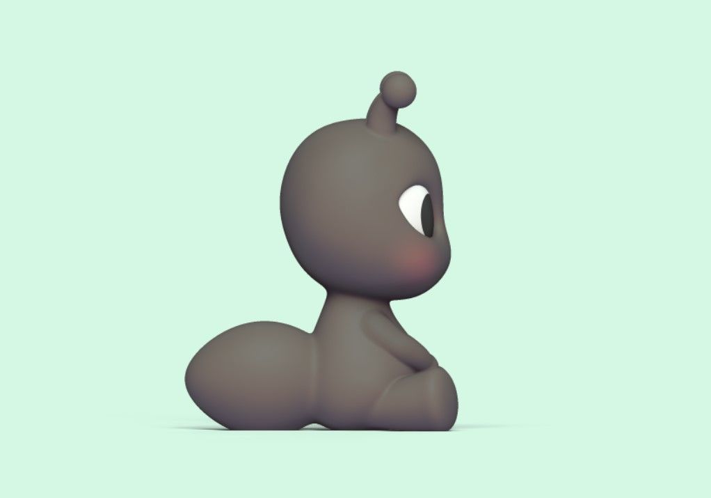 Cute Sitting Ant 3D print model_3