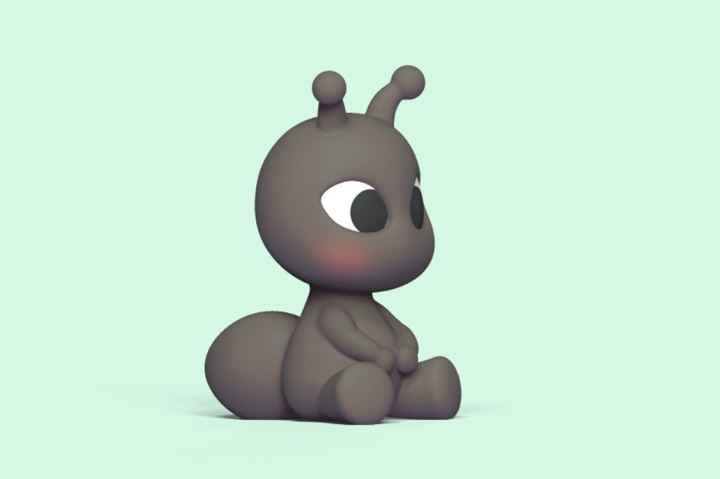 Cute Sitting Ant 3D print model_2