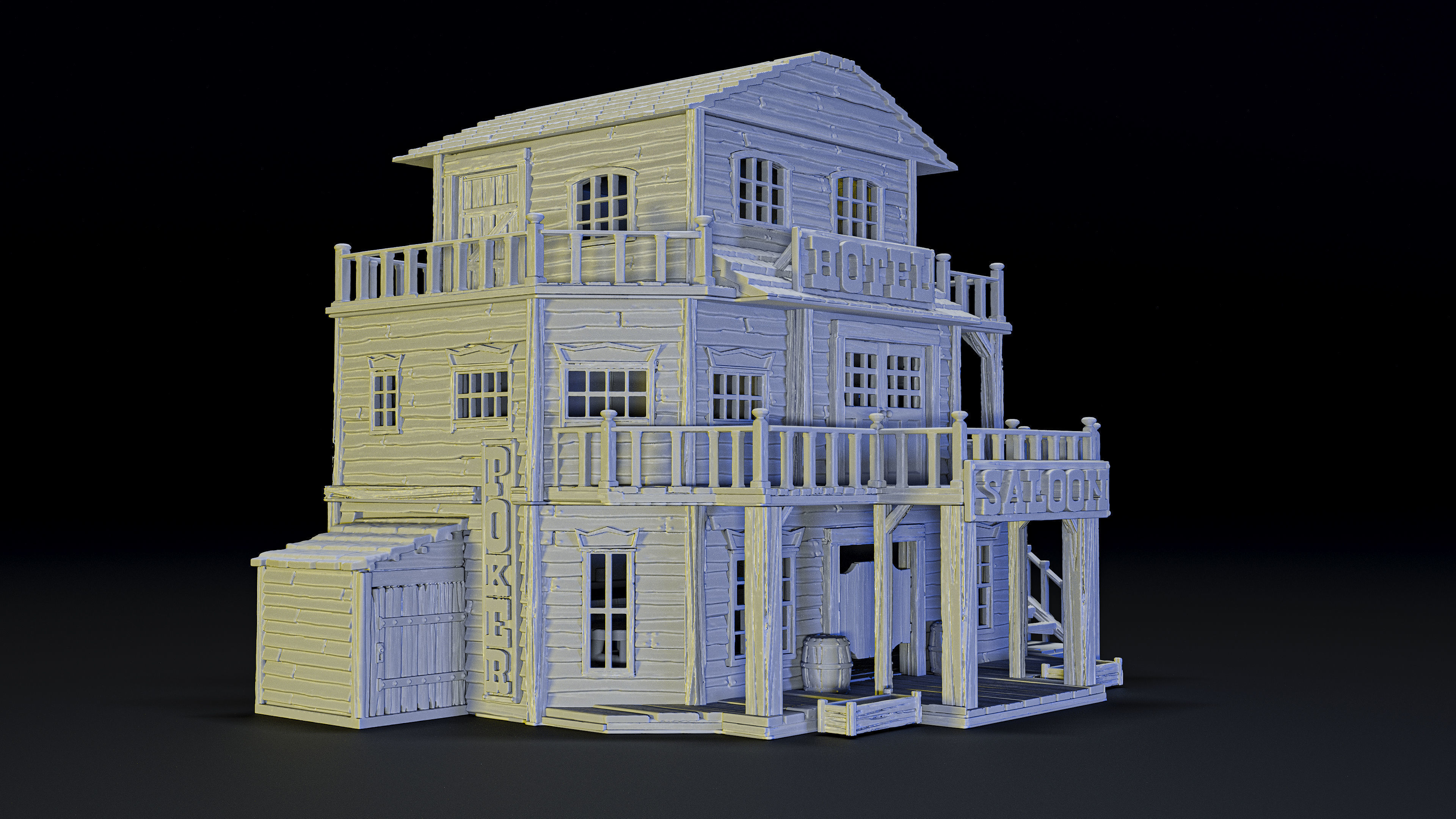 saloon old west building 3D print model_1