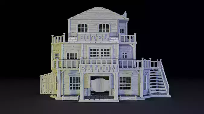 saloon old west building 3D print model